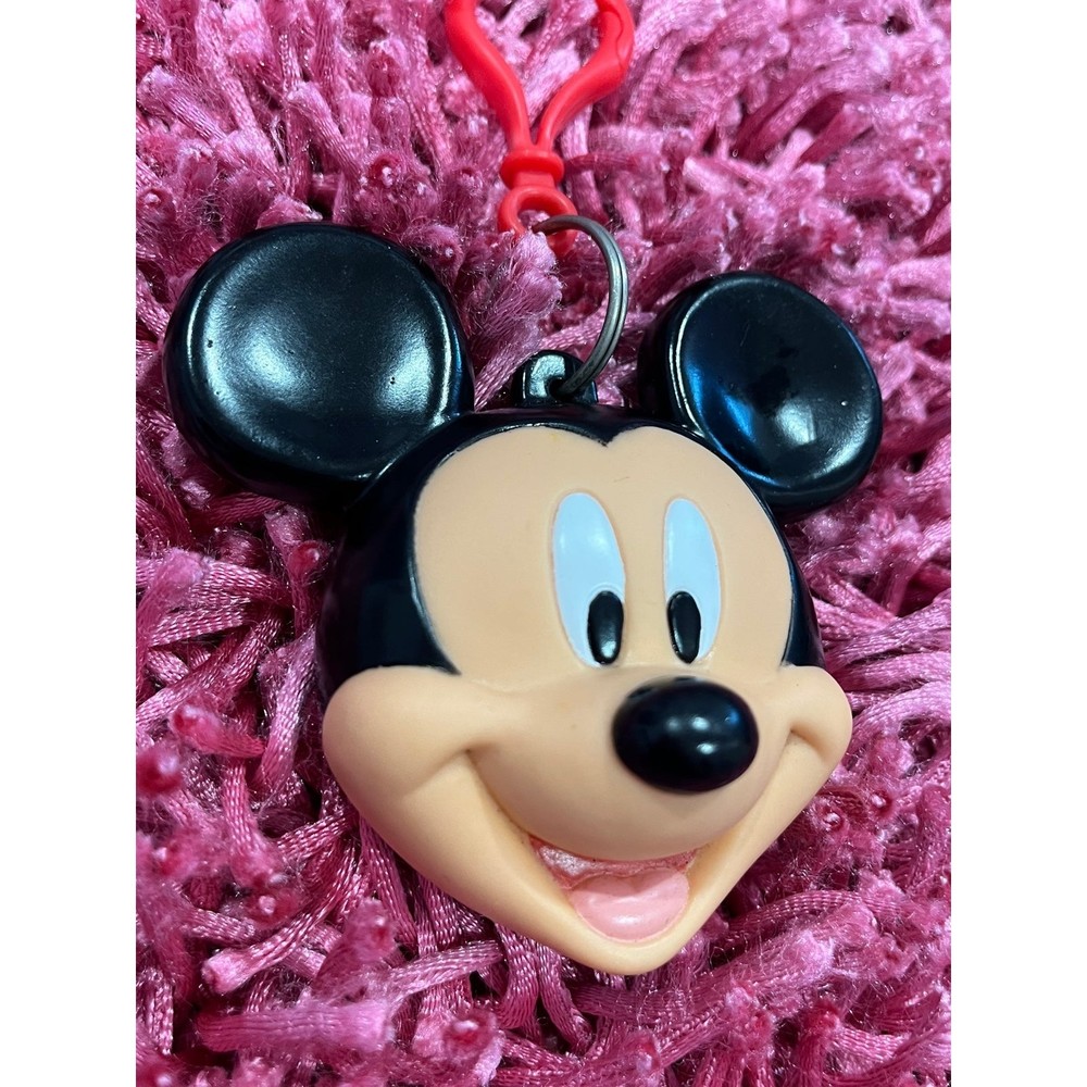 Vintage Disney Mickey Mouse PVC squeeze-to-open coin holder key chain RARE!